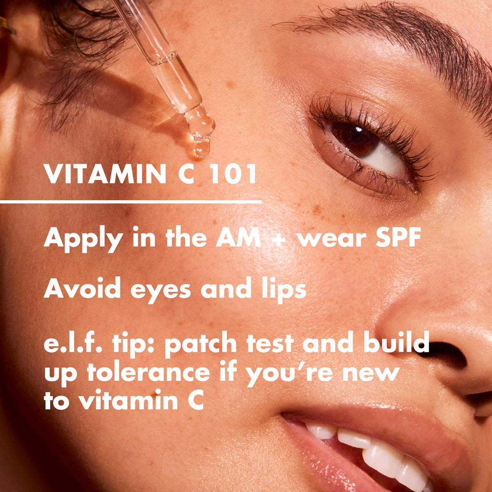 e.l.f. SKIN Bright Icon serum being applied for radiant, even-toned skin.