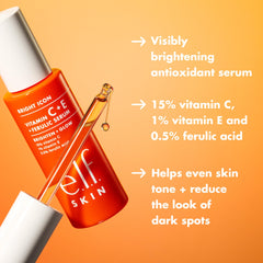 e.l.f. SKIN Bright Icon serum dropper ready for application, edge-to-edge hydration.