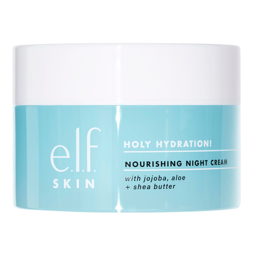 e.l.f. SKIN Holy Hydration night cream tub with rich texture for overnight nourishment.