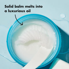 e.l.f. SKIN balm melting on skin to oil then milky rinse for a thorough cleanse.