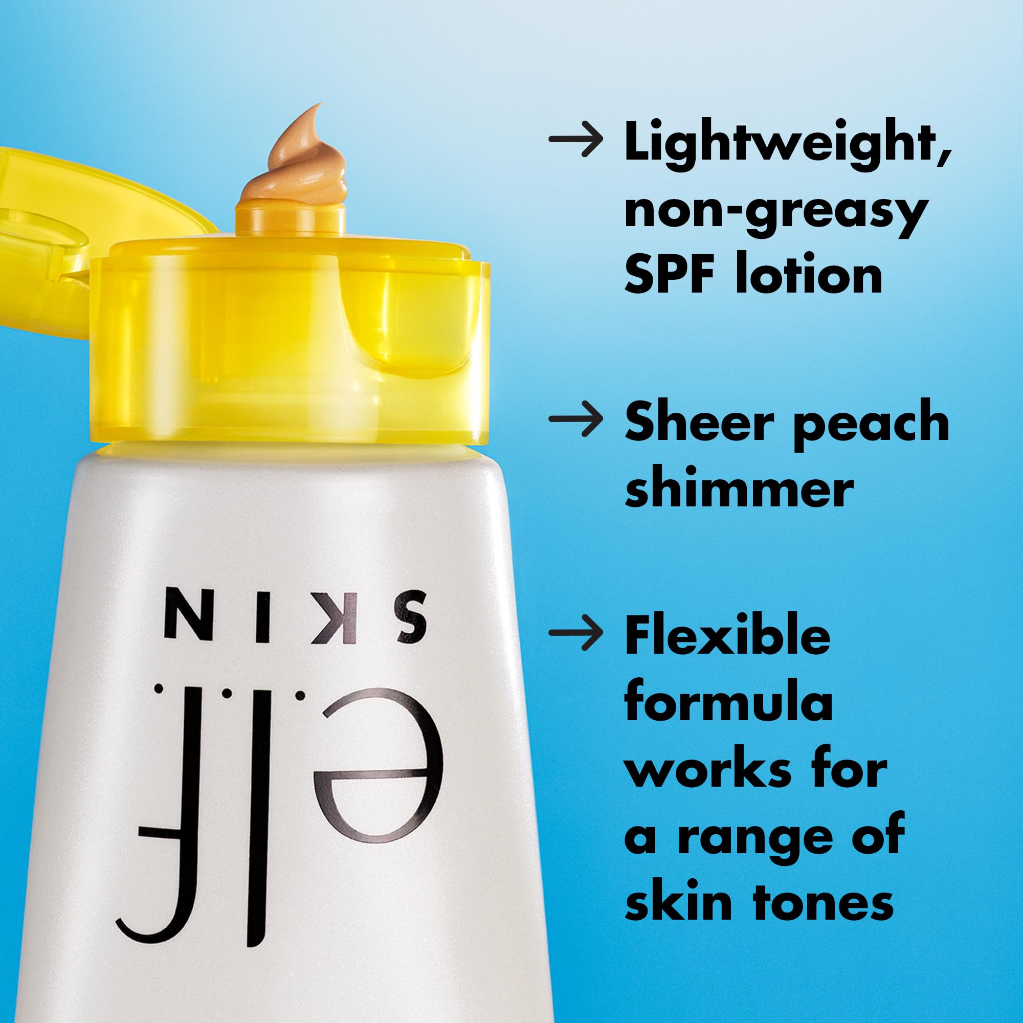 Aloe and squalane-rich formula seen in elf Suntouchable Glow hydrating texture