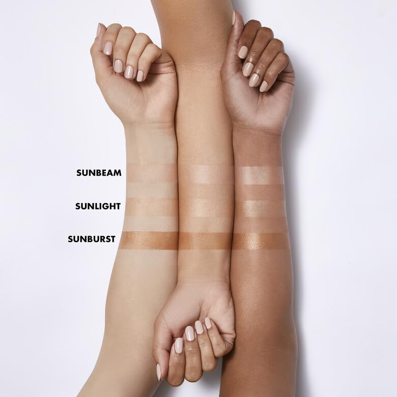 Peach-tinted swirl on elf Suntouchable Glow for radiant, sheer finish