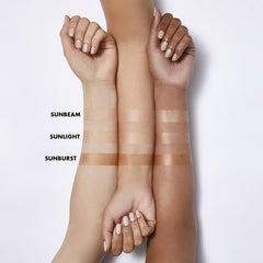 Peach-tinted swirl on elf Suntouchable Glow for radiant, sheer finish