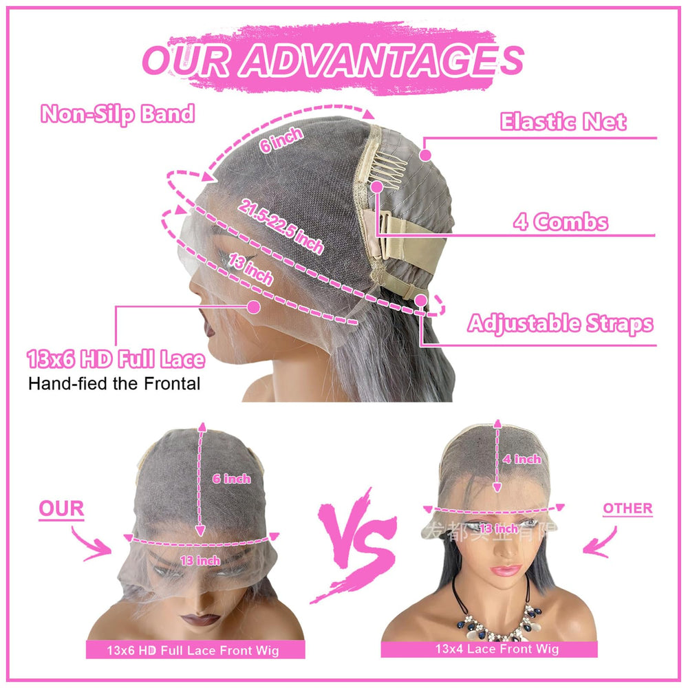 ELFSECRET hd lace-front cap with 4-combs for secure, glue-free installation