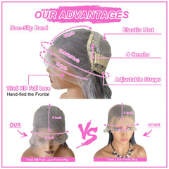 ELFSECRET hd lace-front cap with 4-combs for secure, glue-free installation