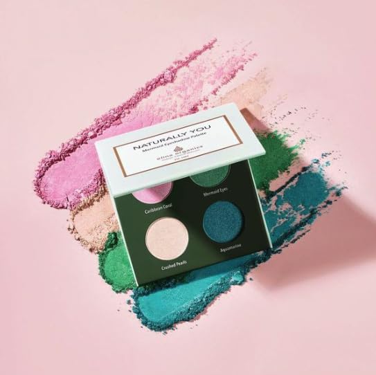 Elina Organics Mermaid Eyeshadow Palette swatches reveal versatile mermaid tones for day to night wear