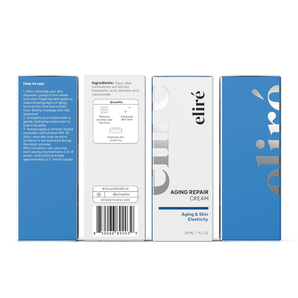 Eliré wrinkle-smoothing portrait hints elasticity improvement and refreshed appearance.