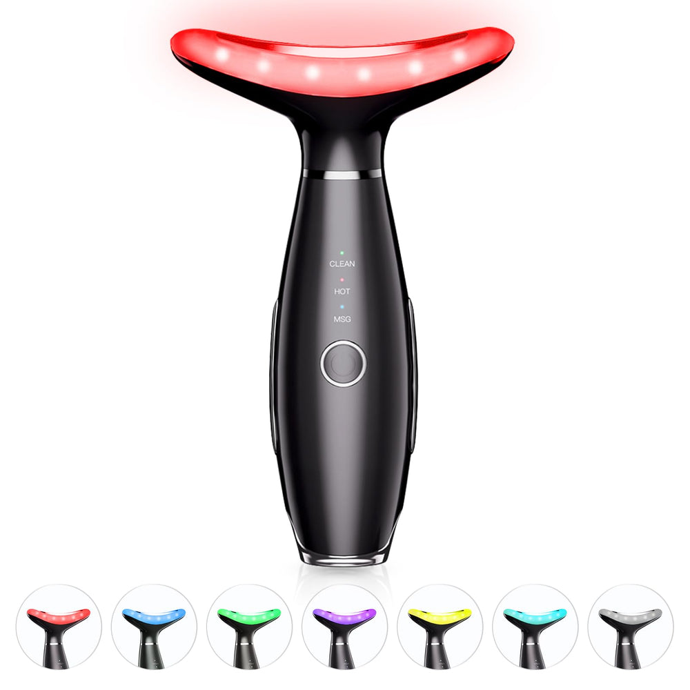 ELISHINE 7-Color neck and face massager front view for convenient at-home facial care