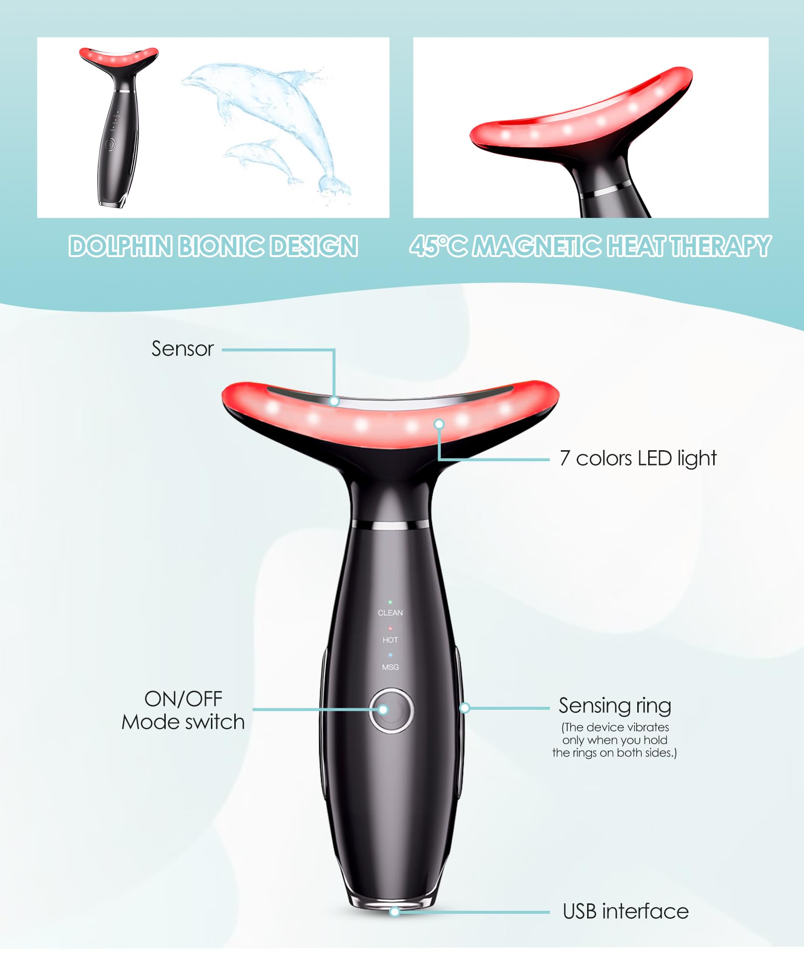ELISHINE massager in galvanic mode supporting skincare routine