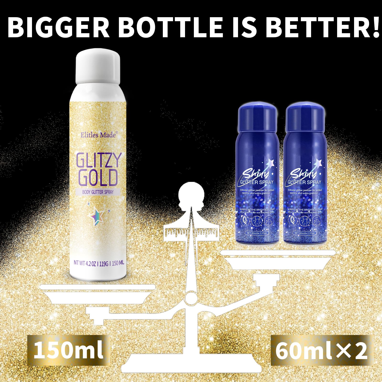Elitles Made glitter spray easy to apply for quick styling