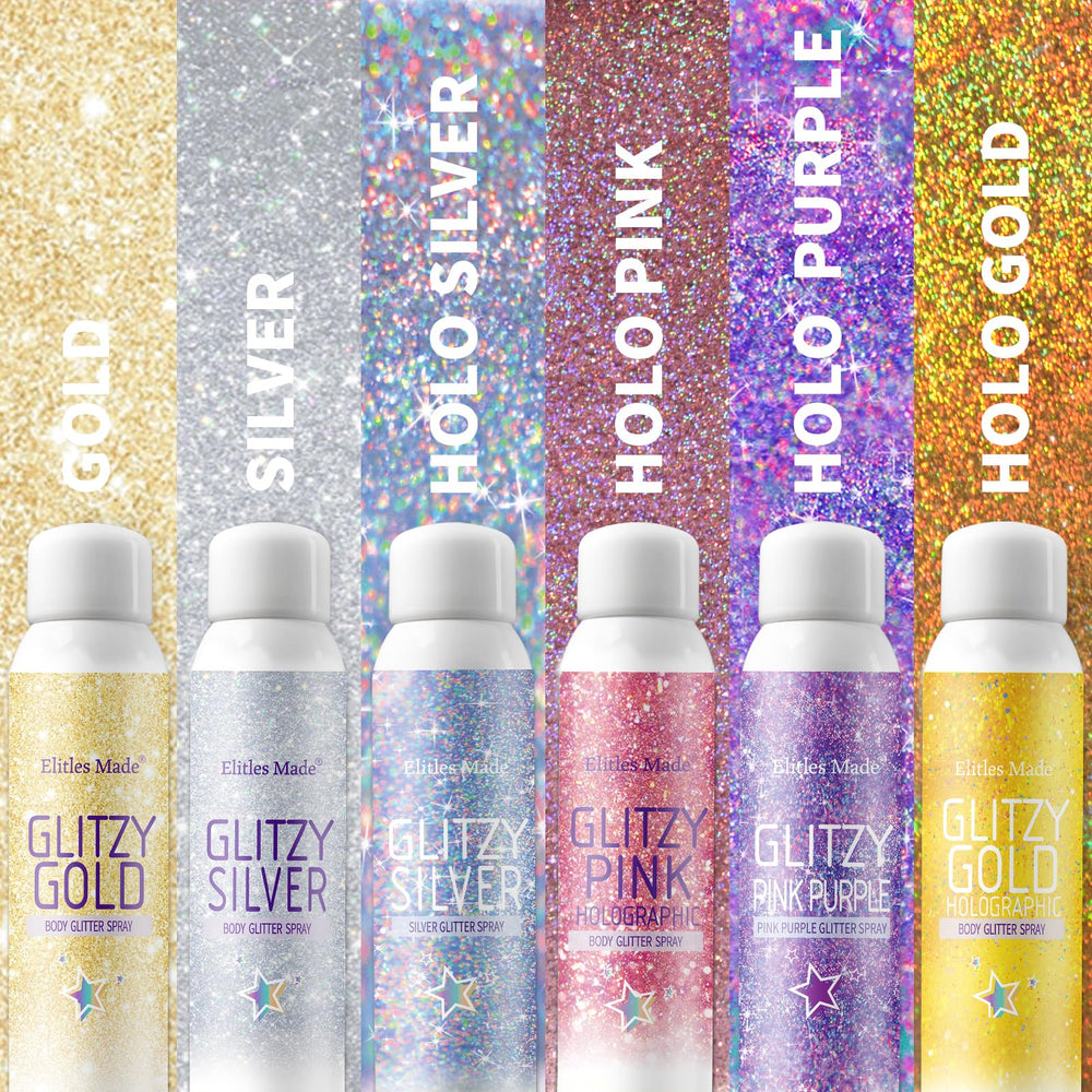 Elitles Made glitter spray enhances hair and clothing with subtle to bold shimmer.