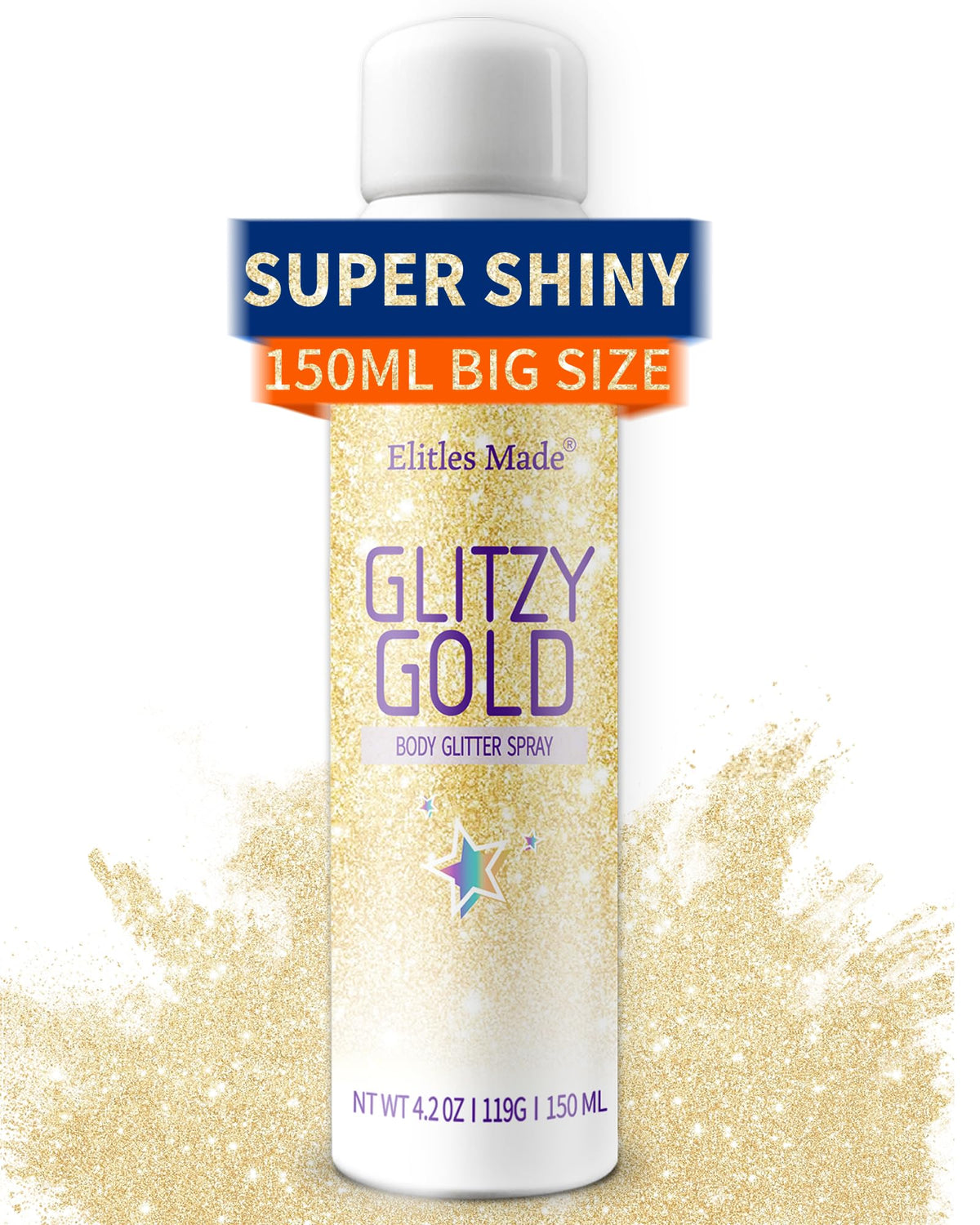 Elitles Made hair glitter spray bottle ready for shimmering looks on hair and body