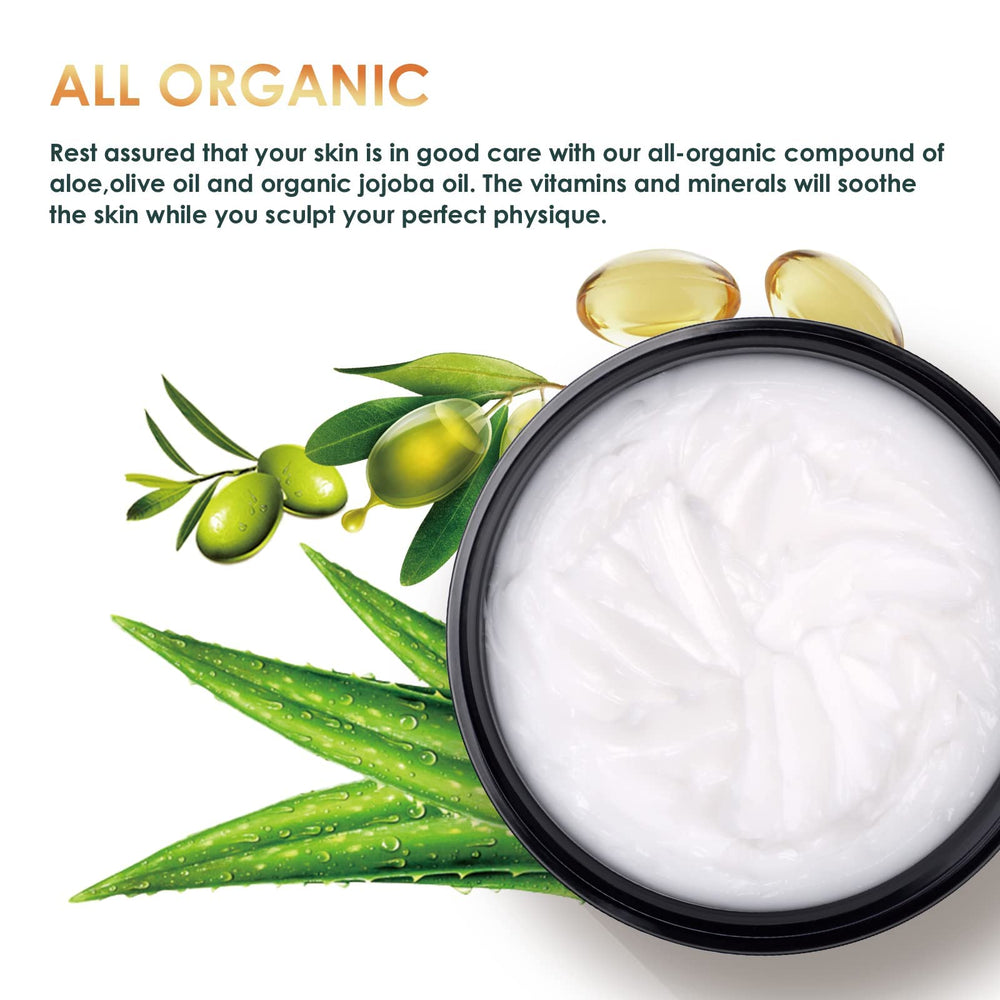 Elitribe body firming lotion application on hips and thighs