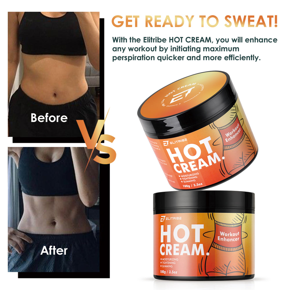 Elitribe fat-burning cream tub open for targeted use