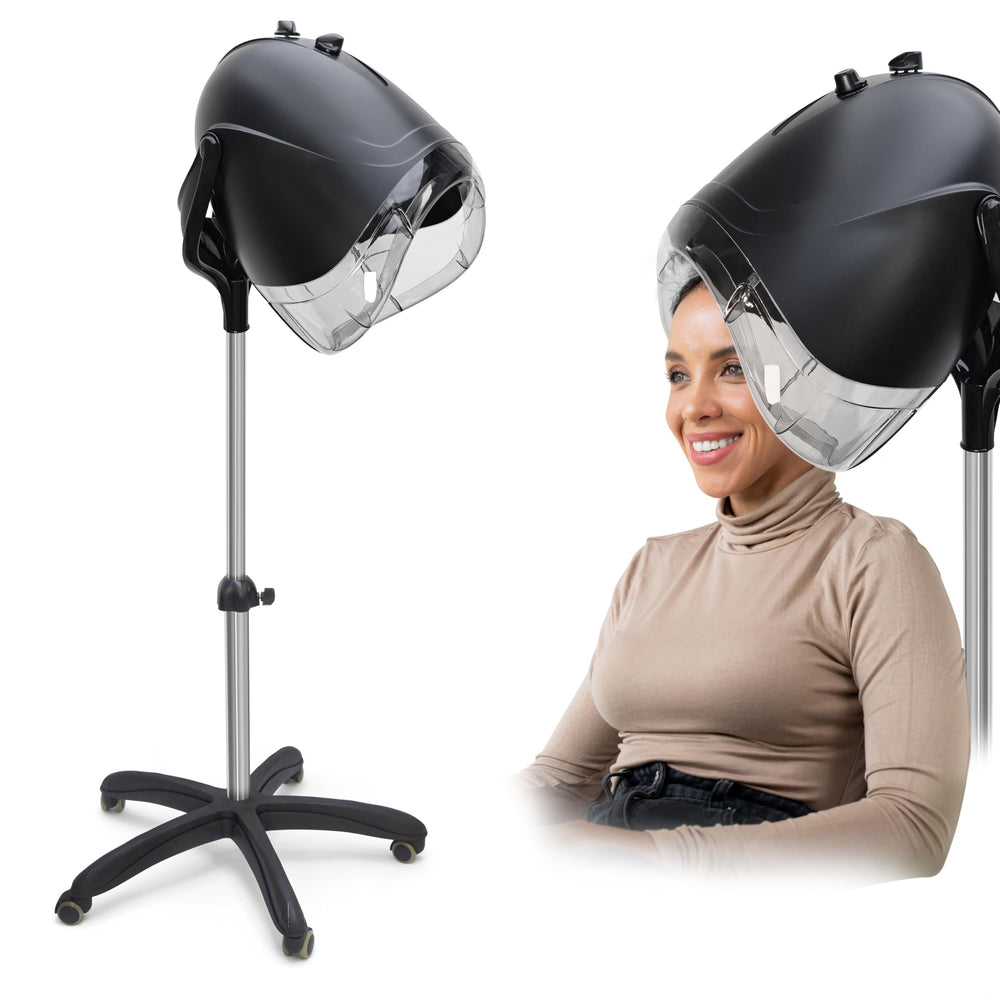Elitzia ET194 front view shows the sleek black hooded dryer ready for quick drying sessions.