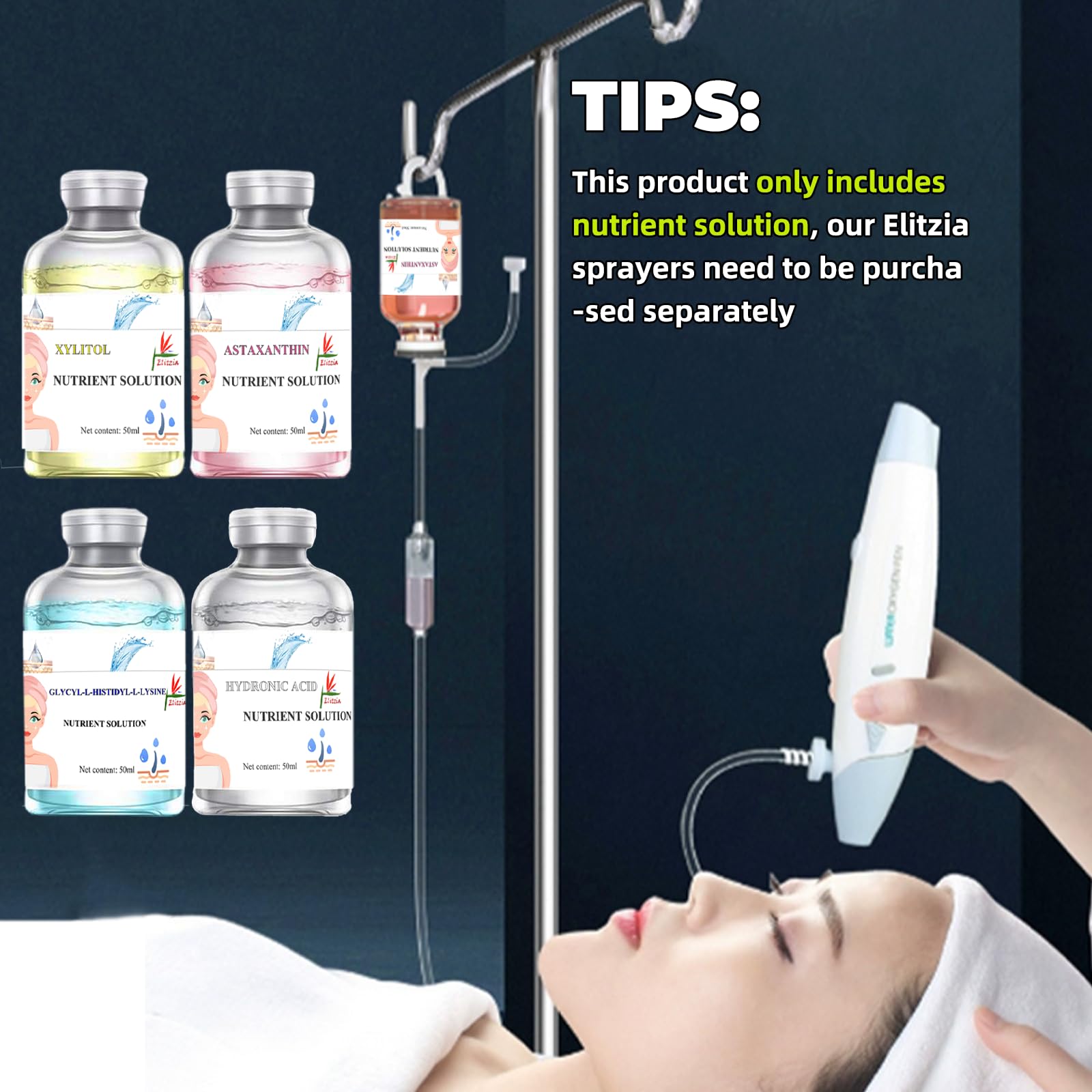 Elitzia Hyaluronic Acid nutrient solution bottle for hydration