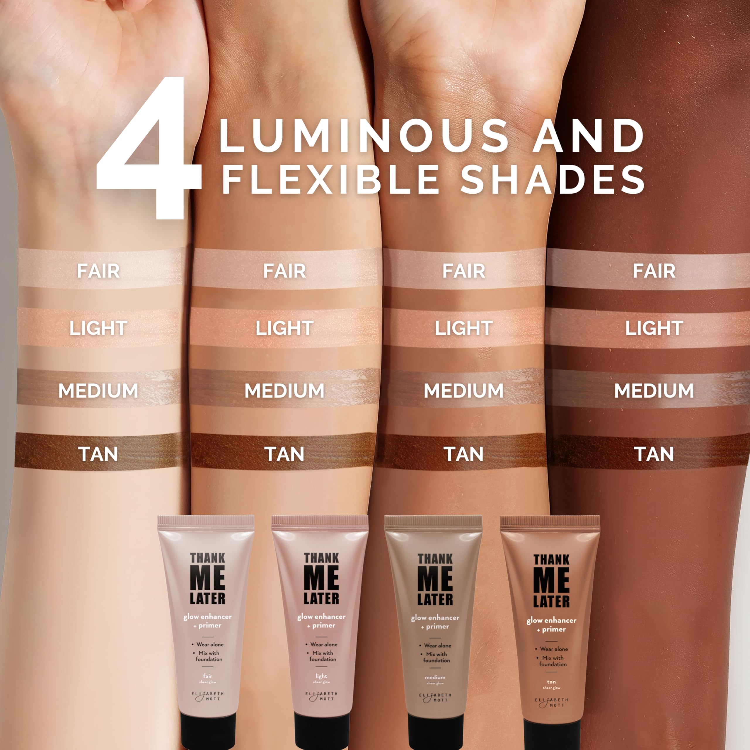Elizabeth Mott glow enhancer multi-use ideas: primer and highlighter.