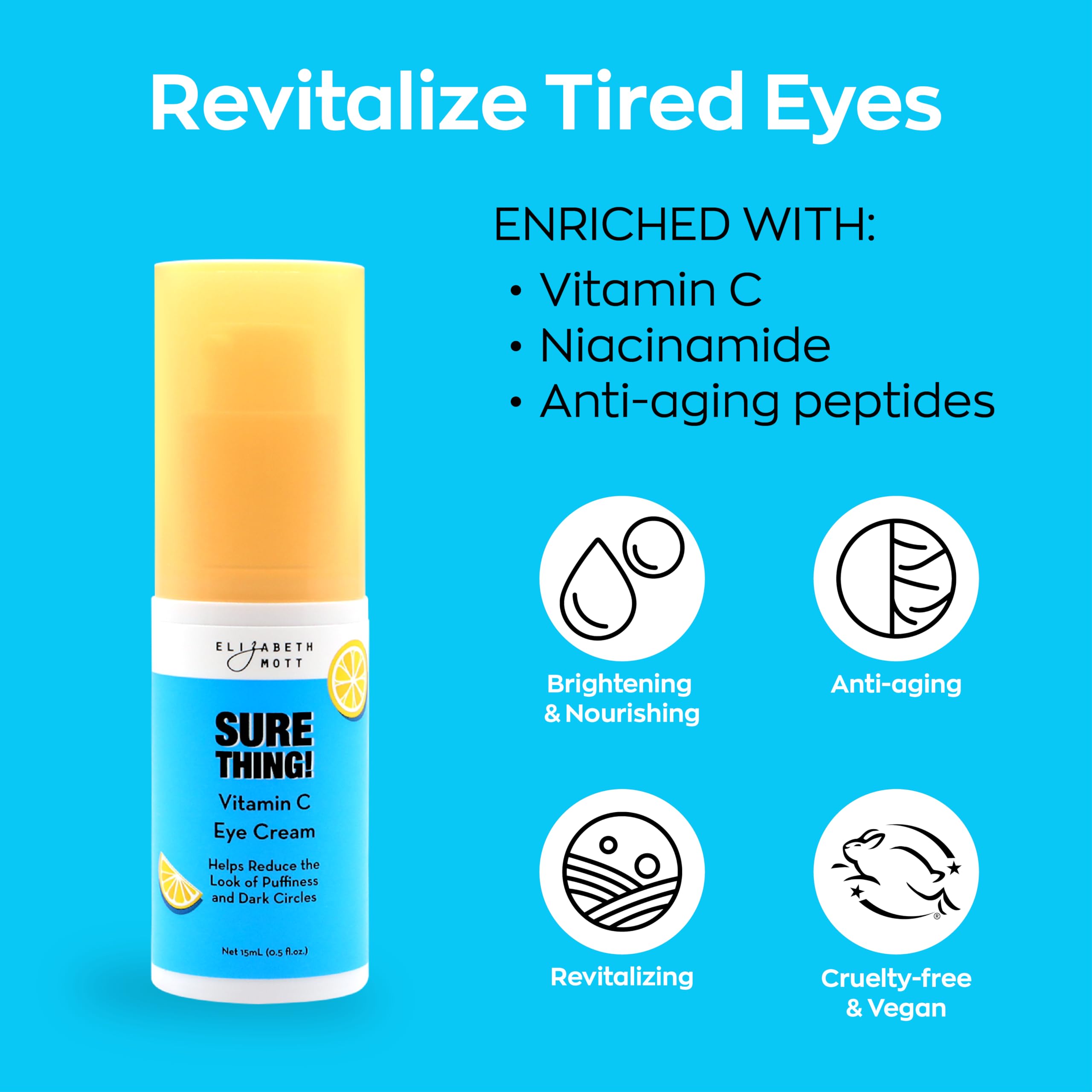 Elizabeth Mott Sure Thing Vitamin C Eye Cream texture close-up for smooth under-eye application
