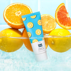 Sure Thing Vitamin C Scrub texture closeup shows gentle exfoliating beads.