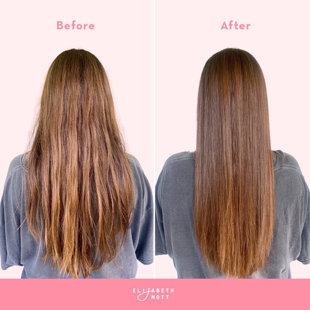 Close-up of lightweight silky texture from Elizabeth Mott 5-in-1 hair primer.