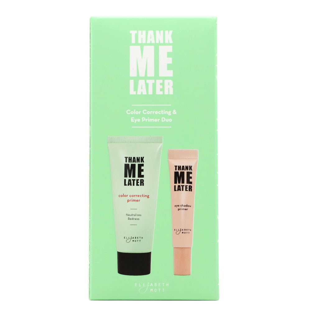 Elizabeth Mott Thank Me Later face primer green corrector on display for redness relief