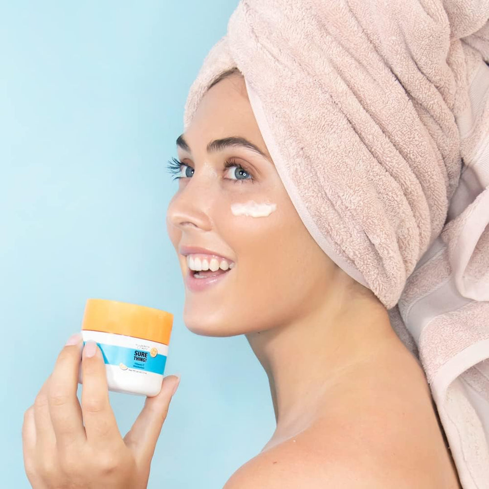 Ingredient label on Elizabeth Mott Vitamin C moisturizer hints at ceramides and antioxidants.