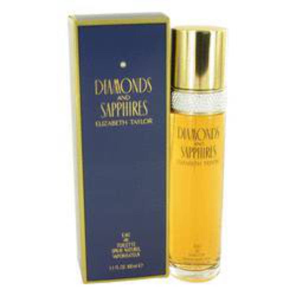 Elizabeth Taylor Diamonds & Sapphires packaging closeup emphasizing luxe gift appeal.