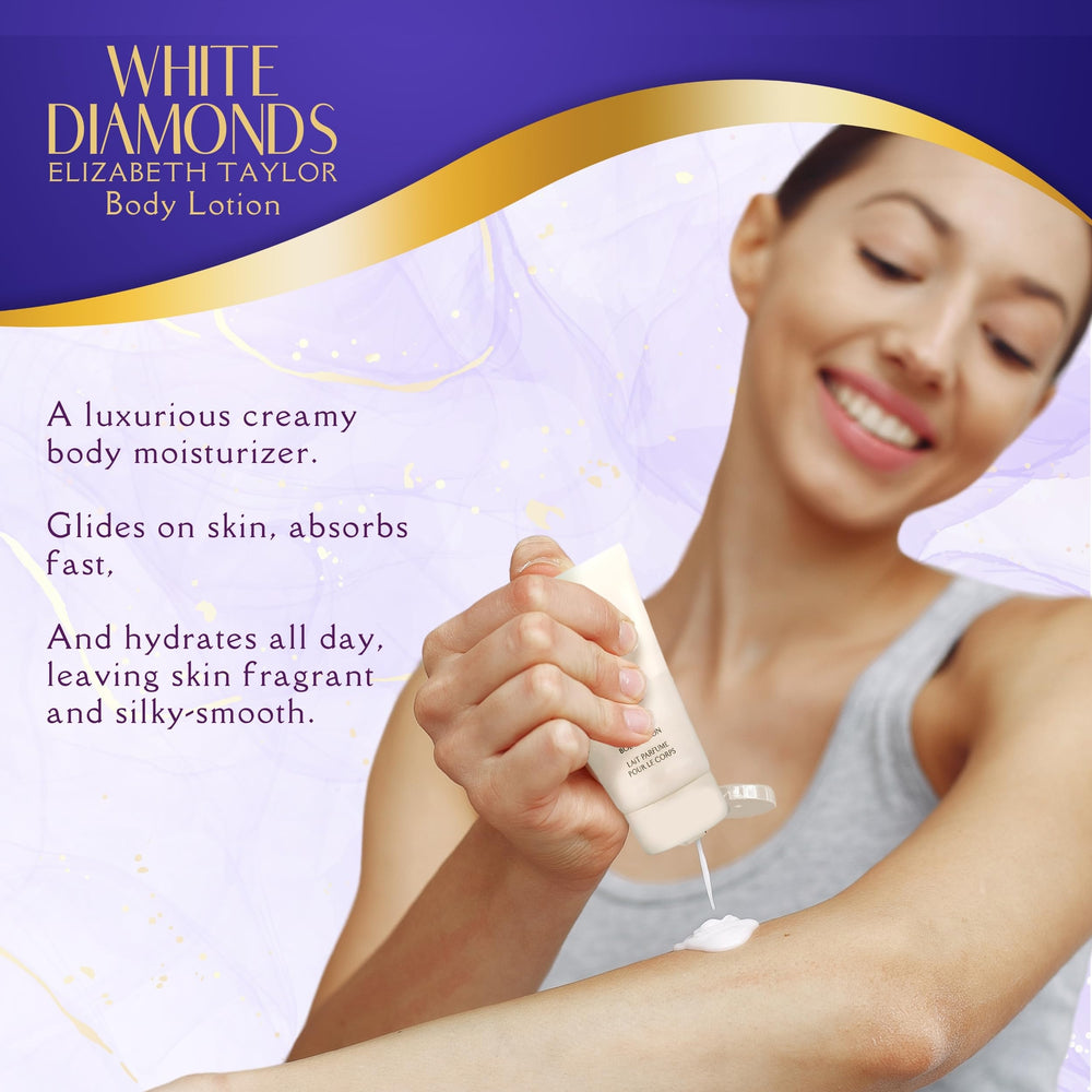 Elizabeth Taylor White Diamonds body wash, fragrant cleanse for daily routines.