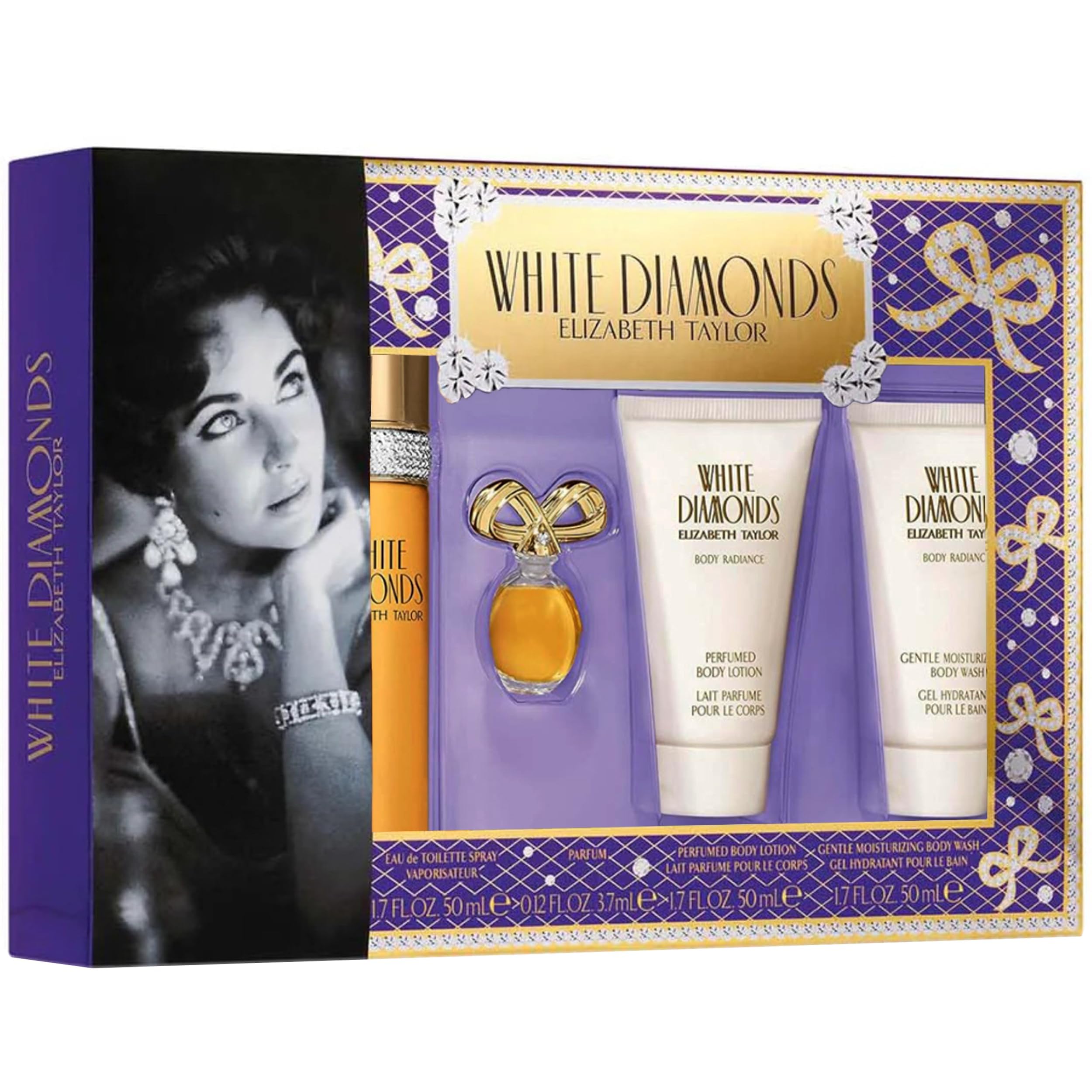 Bottle and lotion pairing from Elizabeth Taylor White Diamonds for versatile layering
