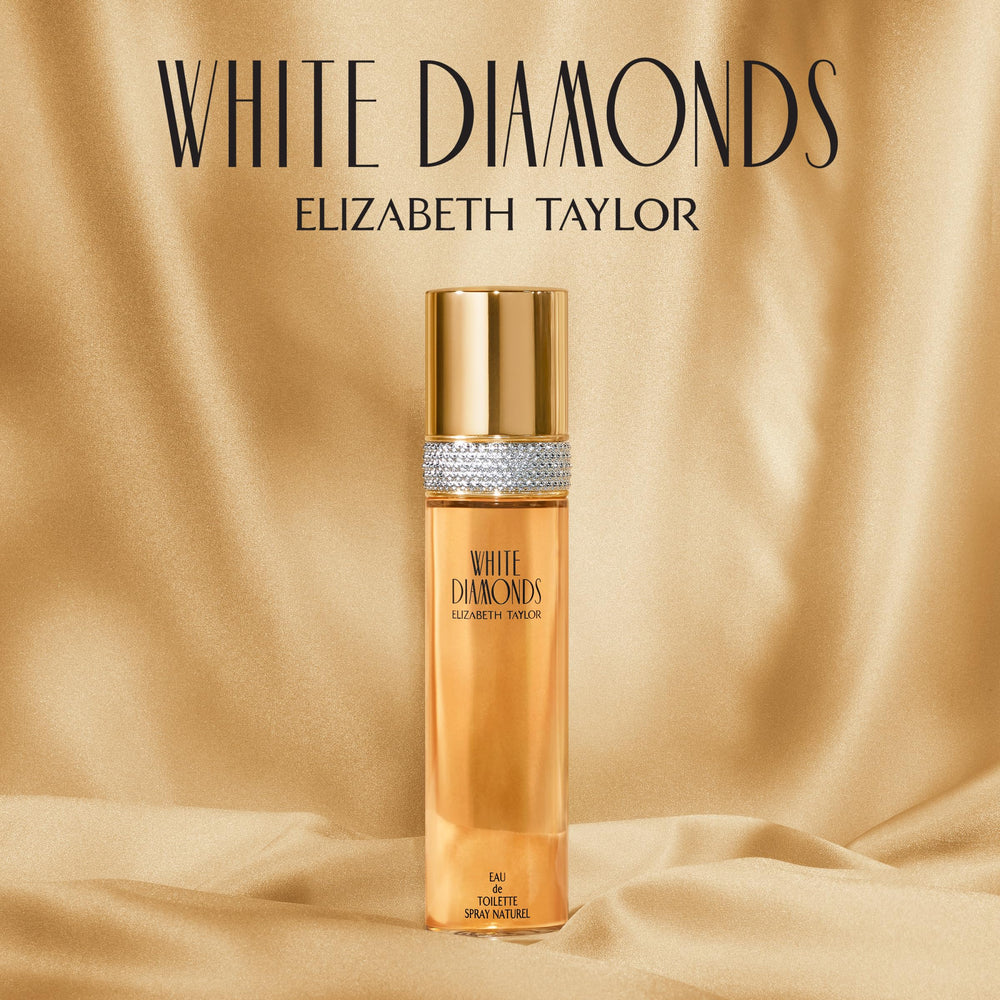 Close-up of Elizabeth Taylor White Diamonds EDT label