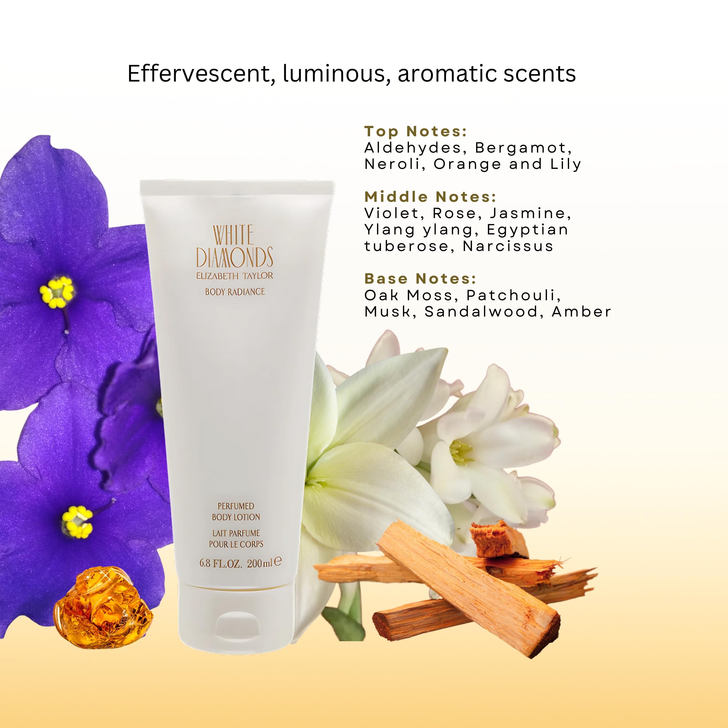 Elizabeth Taylor White Diamonds in-use skin glow after moisturizing.