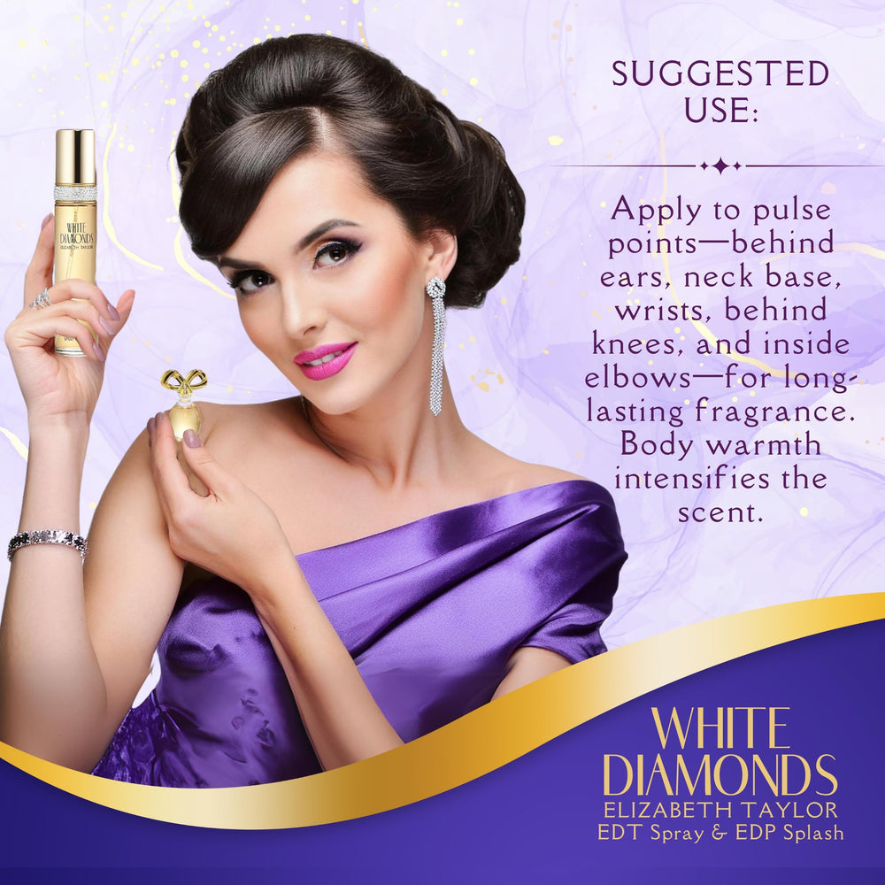 Elizabeth Taylor White Diamonds perfumed body lotion adds subtle moisture and scent.
