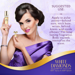 Elizabeth Taylor White Diamonds perfumed body lotion adds subtle moisture and scent.