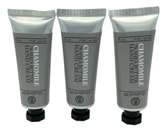elizabeth W chamomile hand cream tubes shown for travel-friendly moisture
