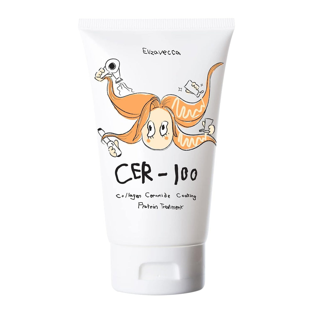 Elizavecca Cer-100 bottle front highlights a nourishing formula for all hair textures.