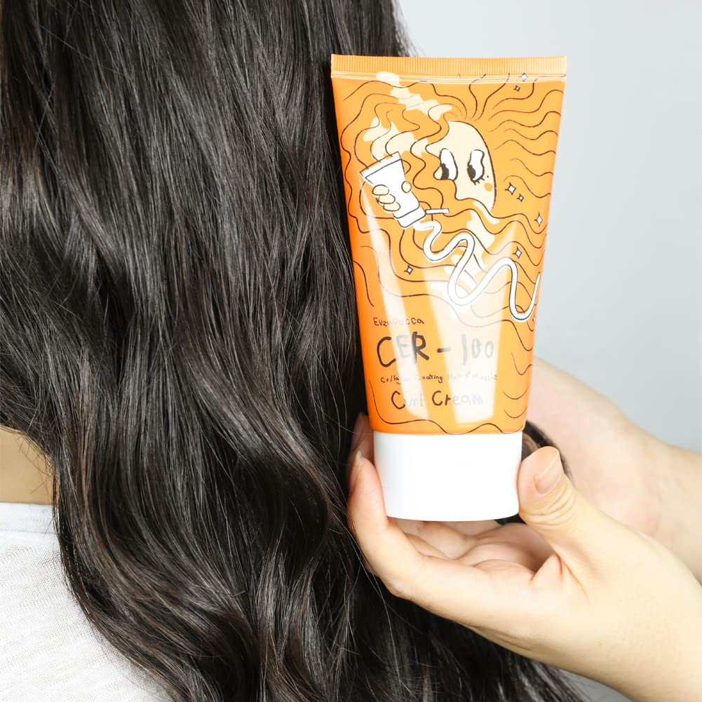 Curl-ready hair after applying Elizavecca CER-100 for defined movement.