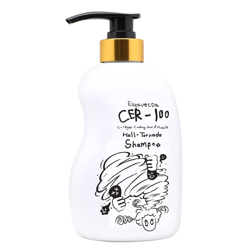 Elizavecca CER-100 shampoo bottle front view highlighting oil-control cleansing.
