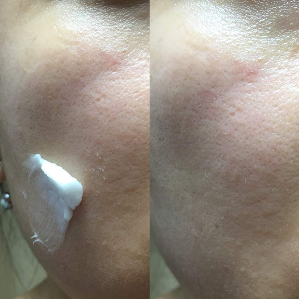 Elizavecca Donkey Steam Milky Cream on skin after application demonstrates hydrating glow.