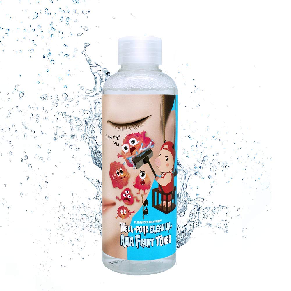 Elizavecca Hell Pore Toner bottle for gentle exfoliation and pore care.