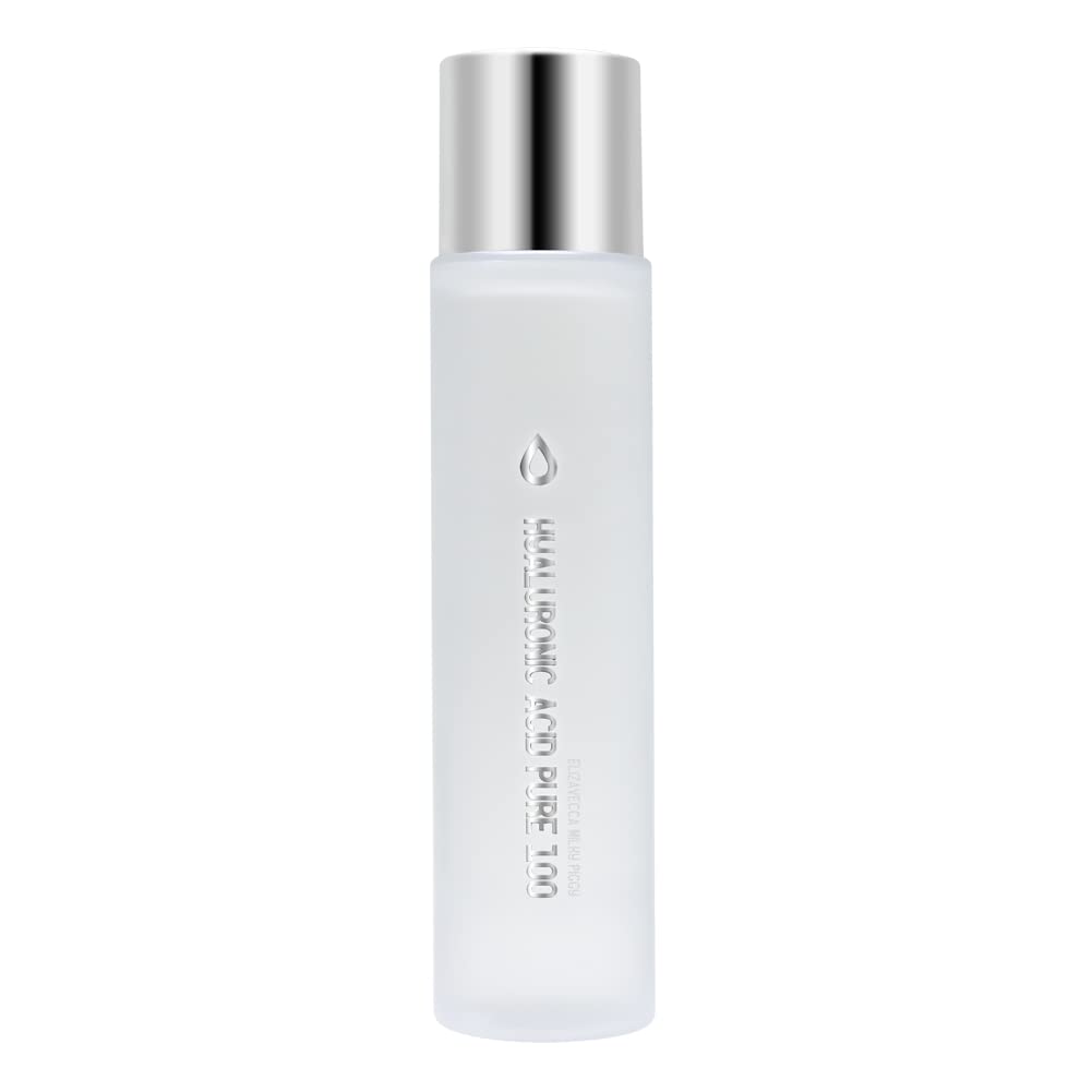 Elizavecca Hyaluronic Acid Serum bottle on counter, showcasing deep hydration.