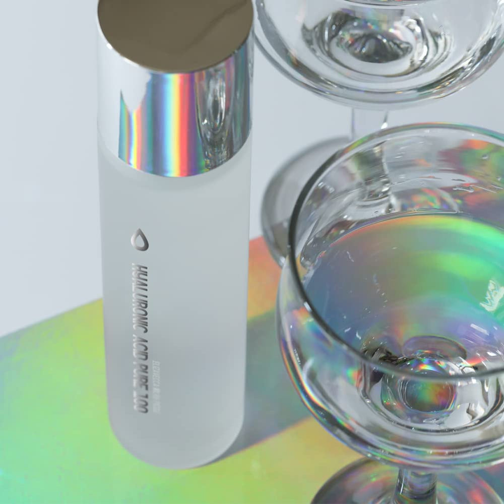 Morning skincare setup with Elizavecca Hyaluronic Serum for dewy glow.