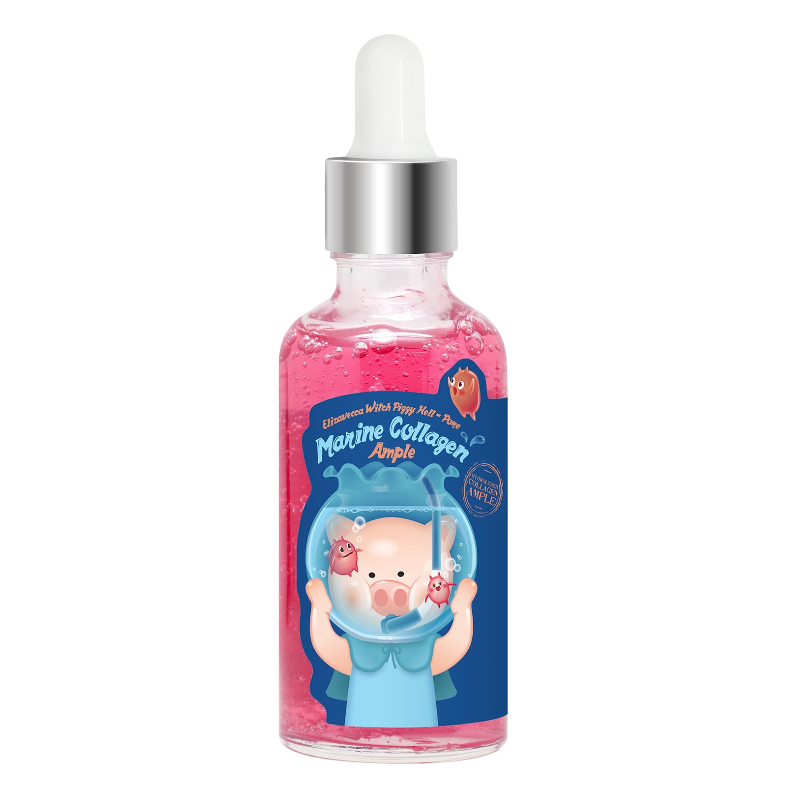 Elizavecca Marine Collagen Ample bottle closeup for rich hydration.