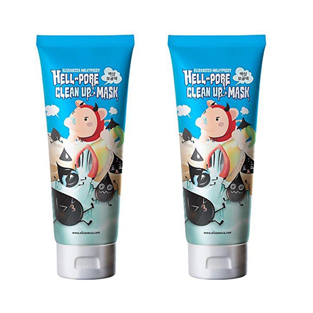 Elizavecca Milky Piggy Hell Pore Clean Up Mask being applied to the nose area for pore purification