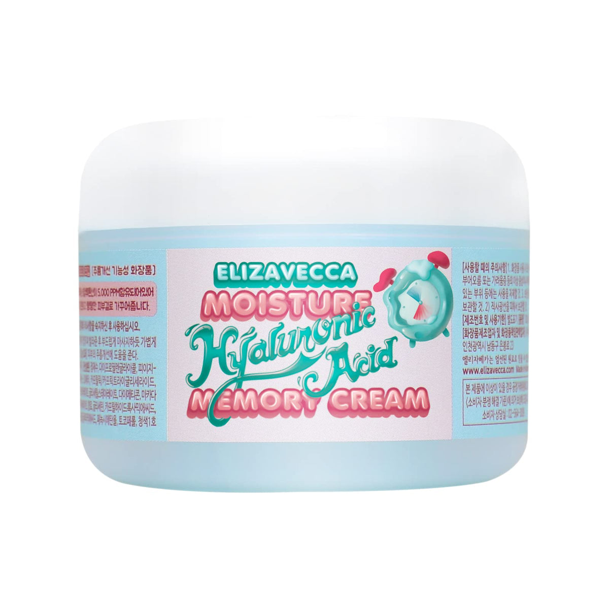 Elizavecca Moisture Hyaluronic Acid Memory Cream bottle close-up showing branding and hydration