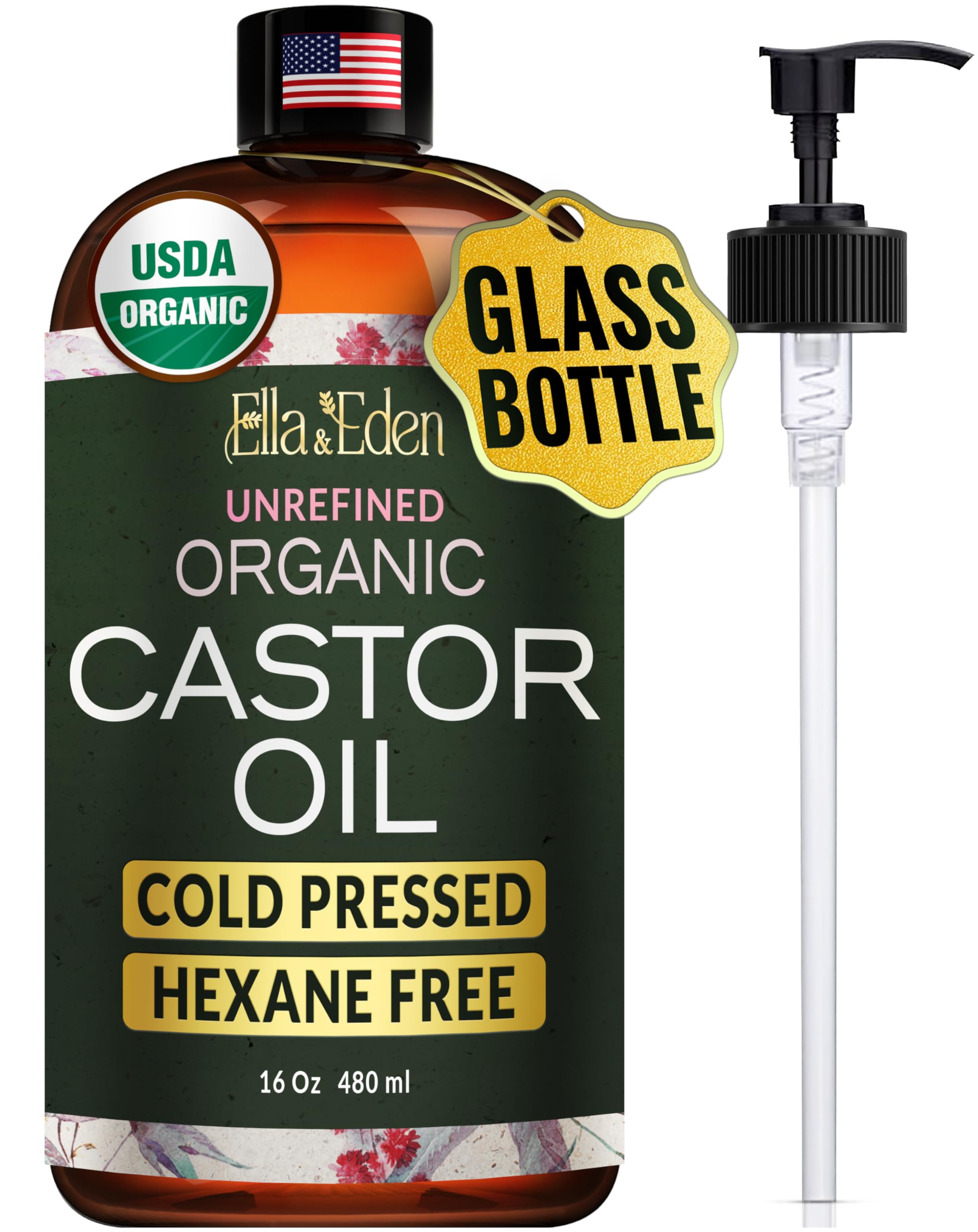 Ella & Eden Castor Oil bottle pour for effortless skin hydration and moisture