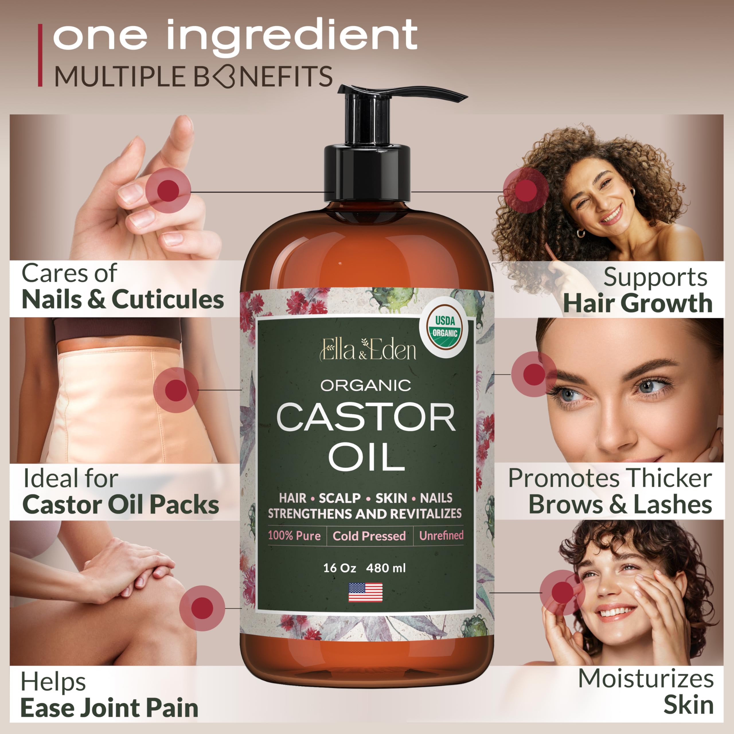 Ella & Eden Castor Oil hair treatment for fuller-looking, shinier strands