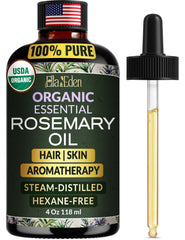 Ella & Eden rosemary oil bottle ready for hair, skin, and diffusion use.