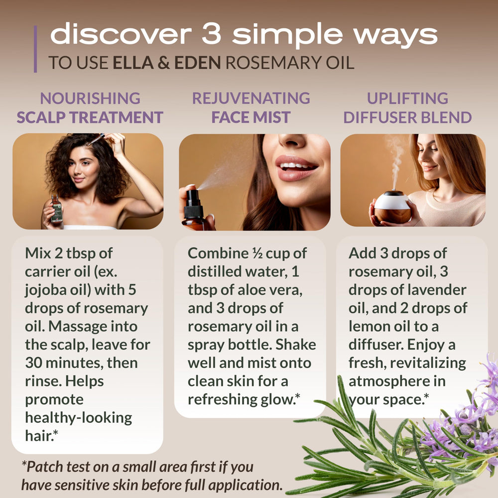 Diffuser setup with Ella & Eden rosemary oil releasing herbal aroma.