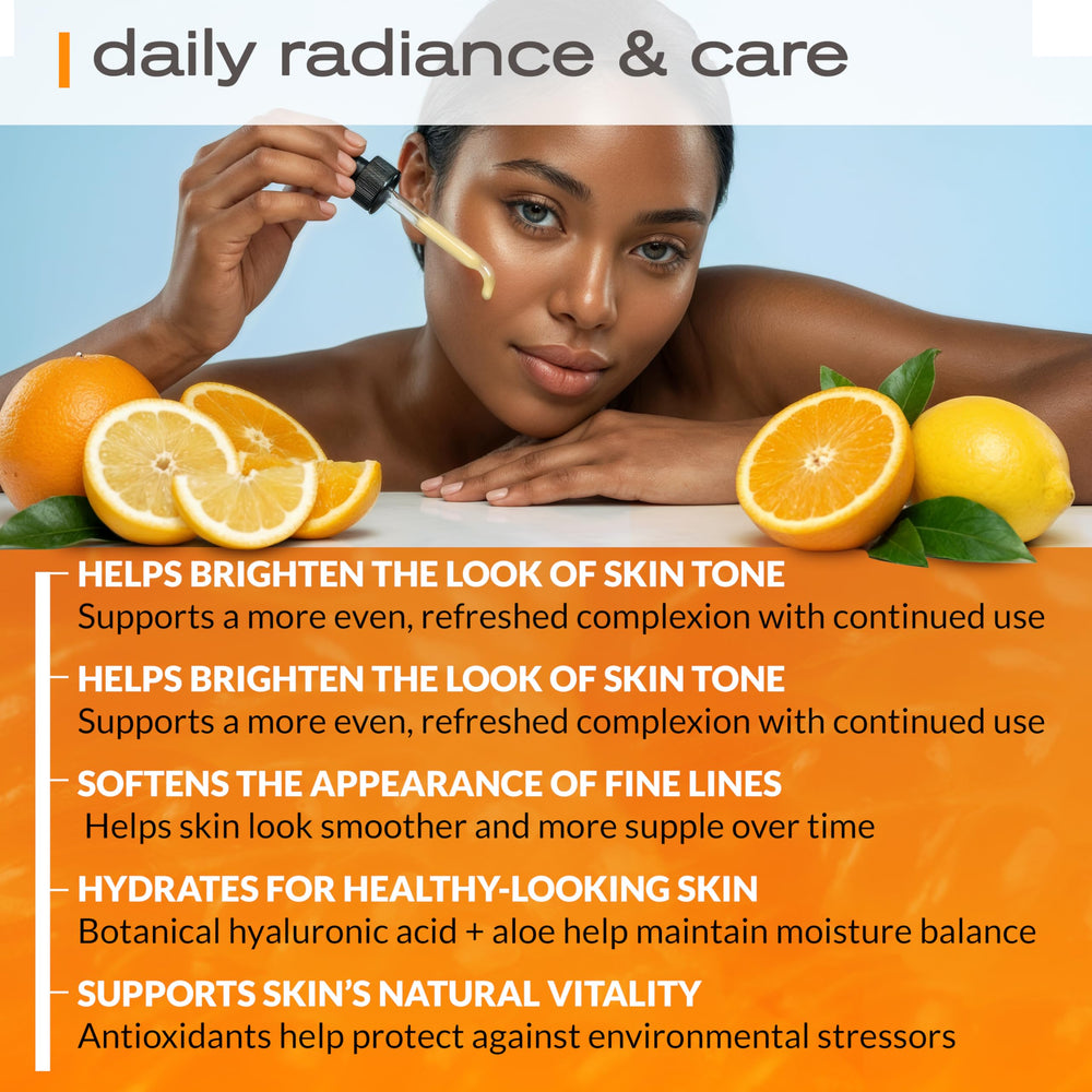 Ella and Eden Vitamin C Serum pump dispensing gracefully for quick skincare routine