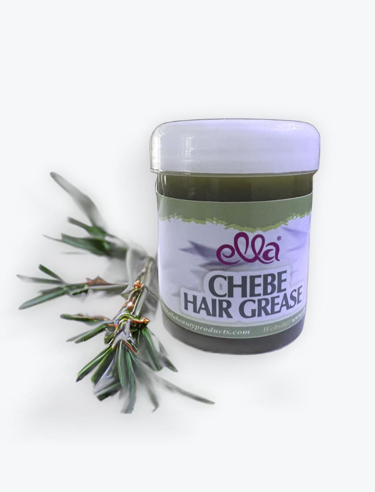 Ella Chebe hair grease packaging and 8oz label ready for daily use.